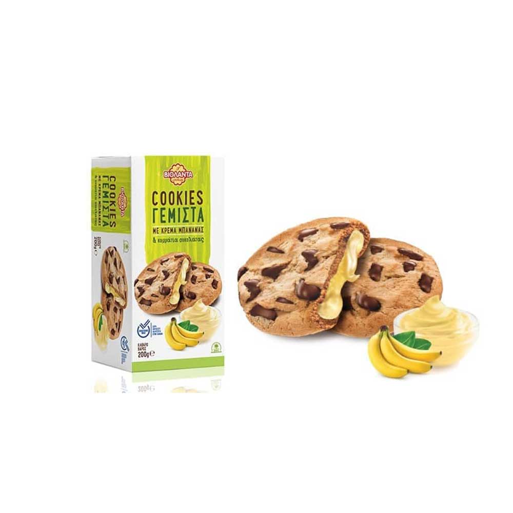 Cookies Γεμιστά με Κρέμα Μπανάνας