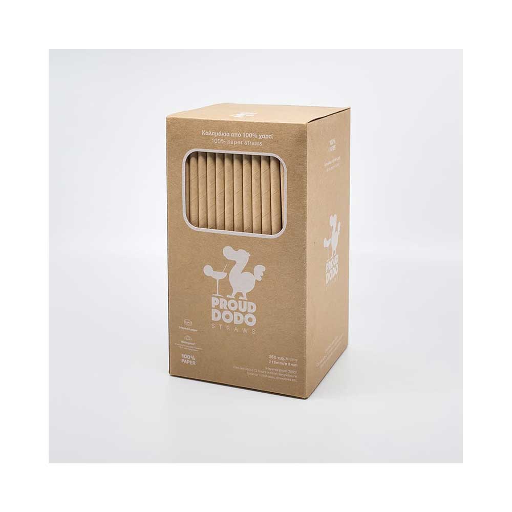 Χάρτινα Καλαμάκια Proud Dodo Straws 21,6εκ / 250τμχ  